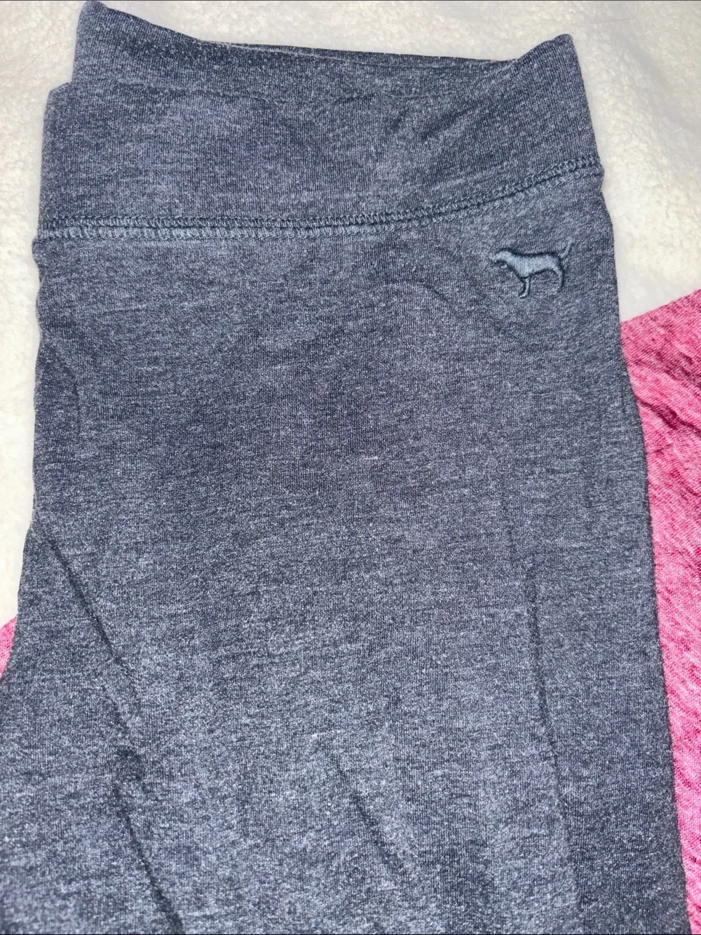 VS PINK Heather Magenta Racerback Tank with Charcoal Leggings - Picture 3 of 6